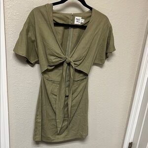 Princess Polly Olive Green Tie-Front Women's Dress